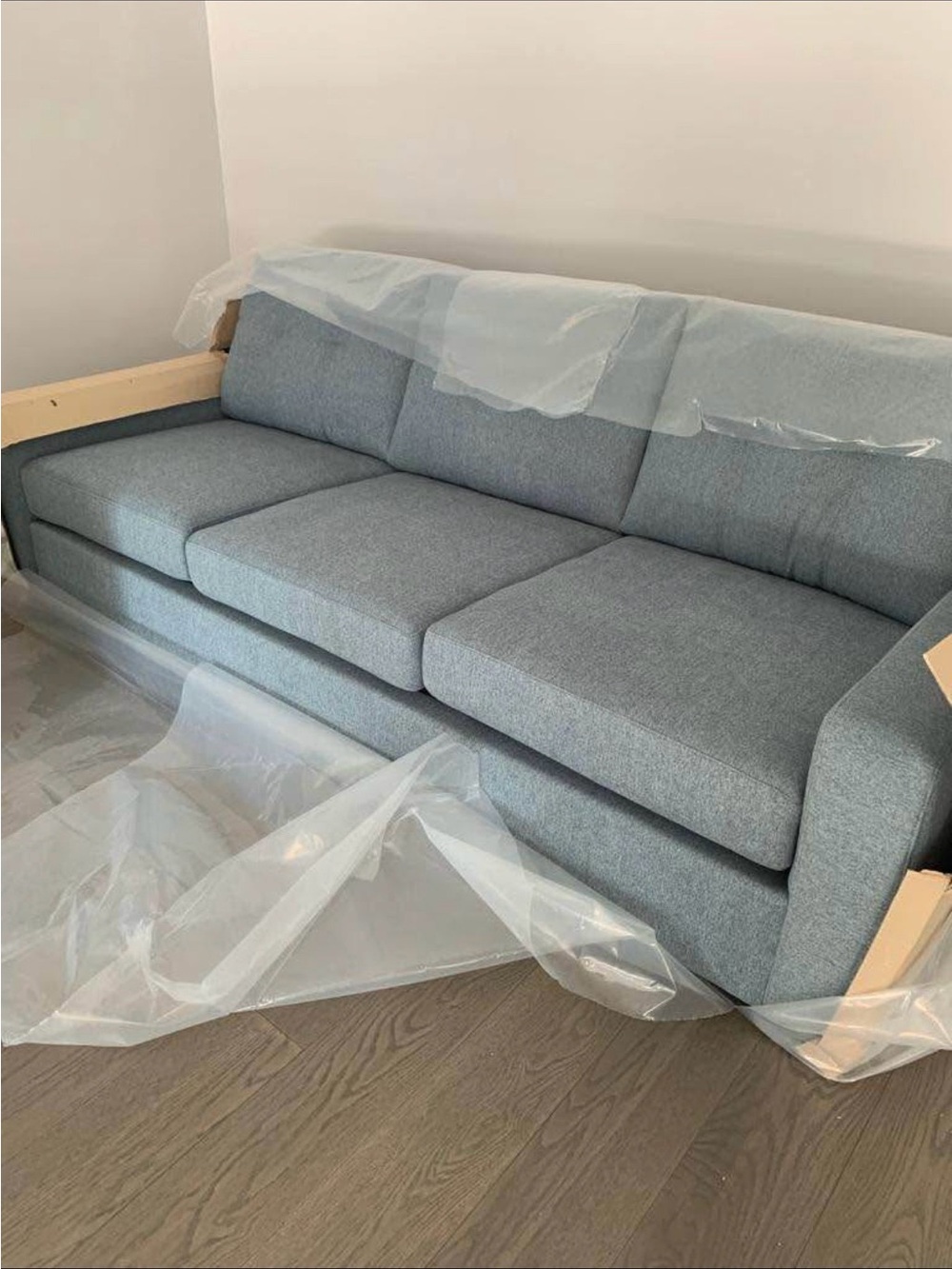Contemporary Light Gray Upholstered Sofa Cover